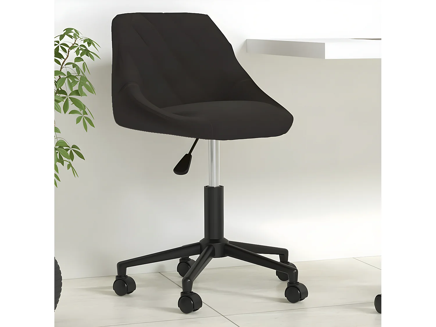 Chaise pivotante de bureau Noir Velours