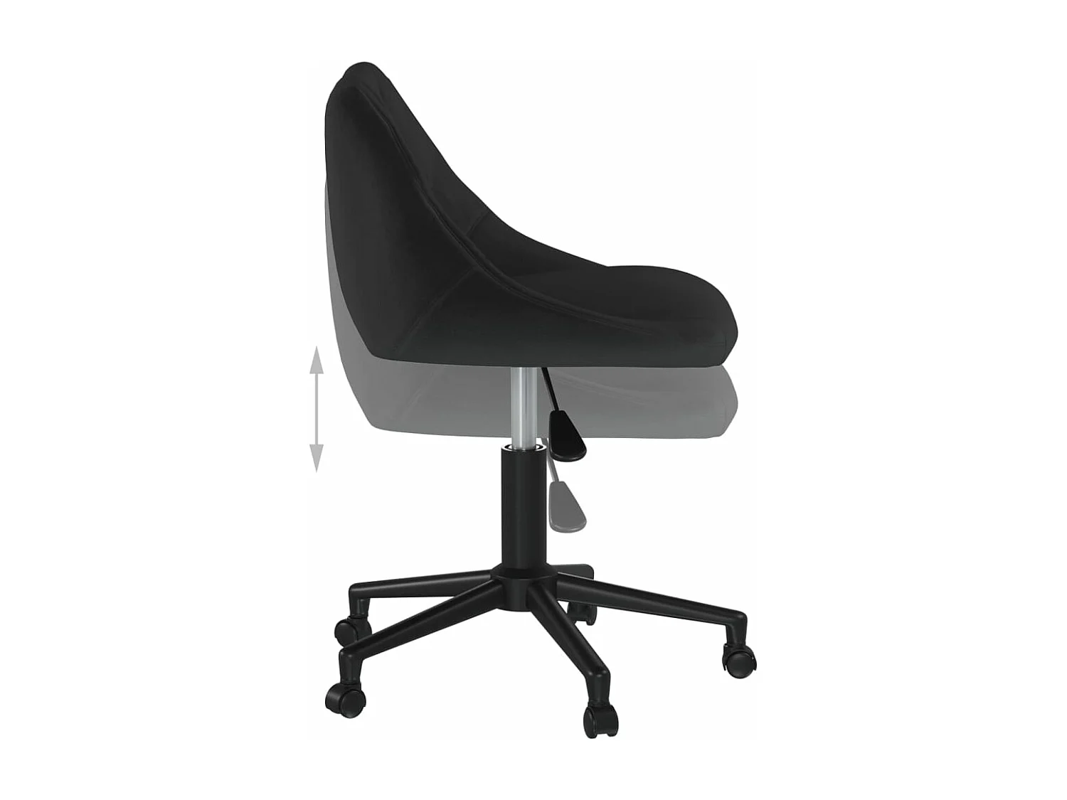 Chaise pivotante de bureau Noir Velours