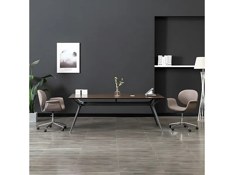 Chaise pivotante de bureau Taupe Tissu