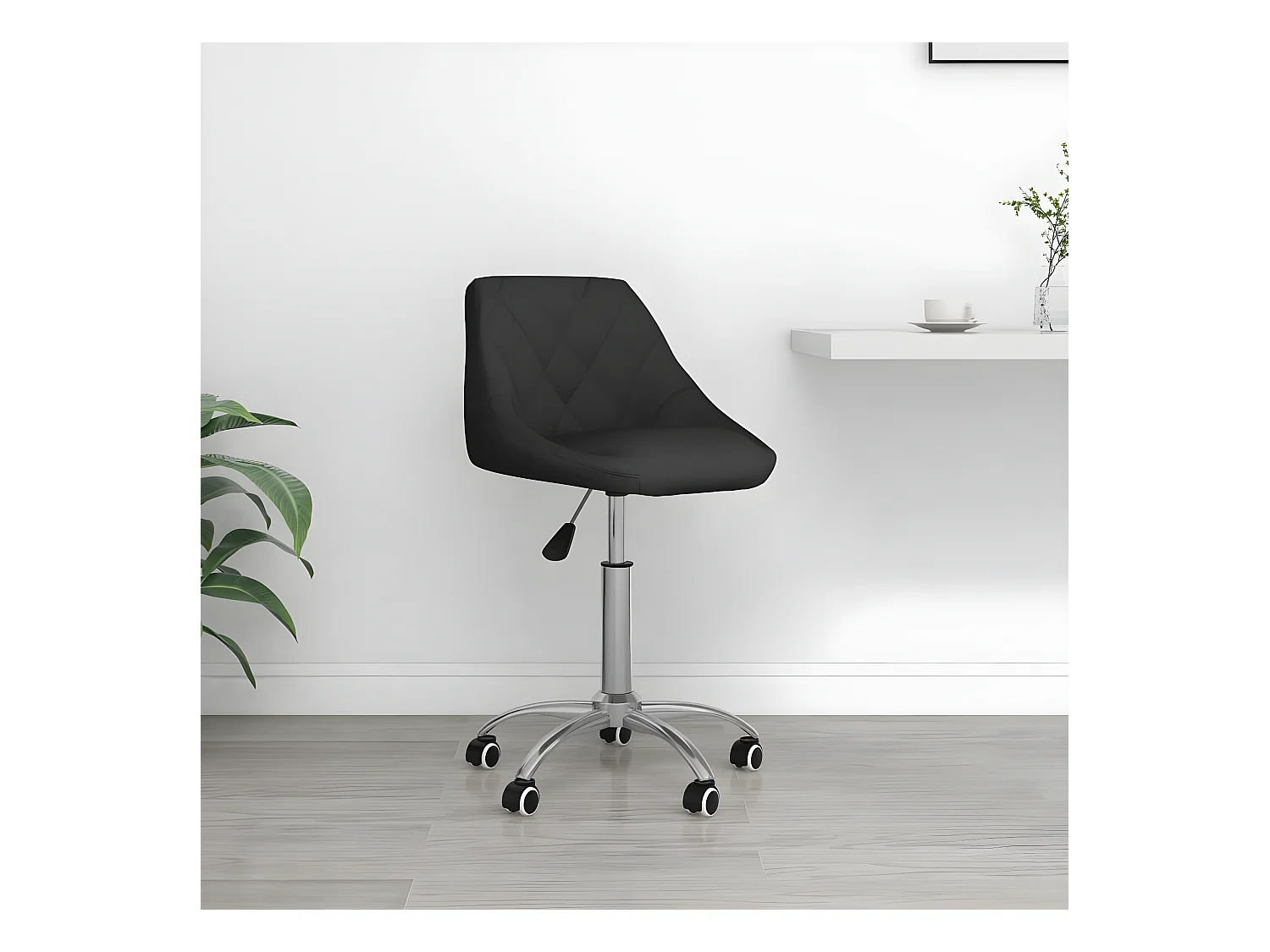 Chaise de bureau pivotante Noir Similicuir