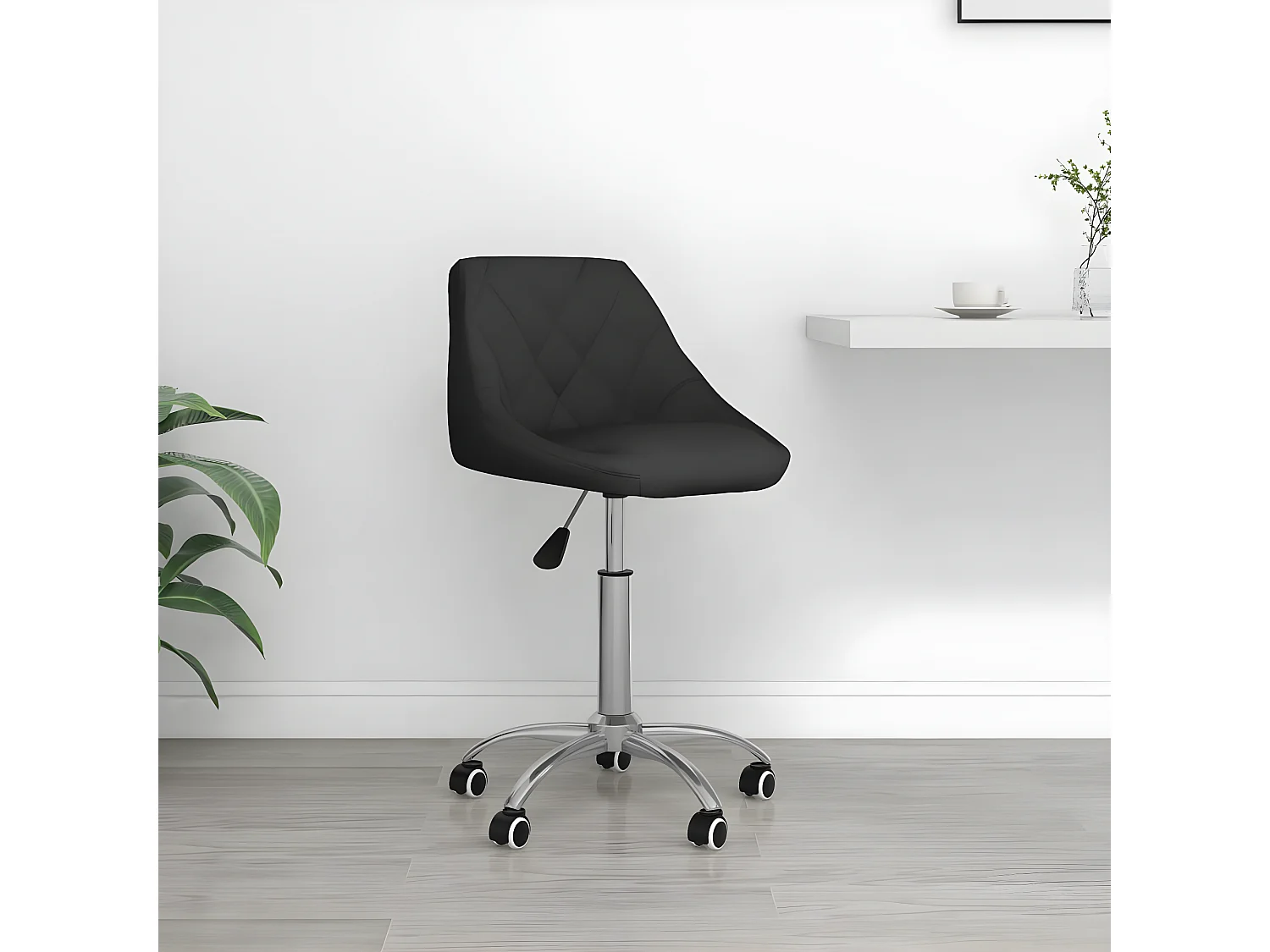 Chaise de bureau pivotante Noir Similicuir