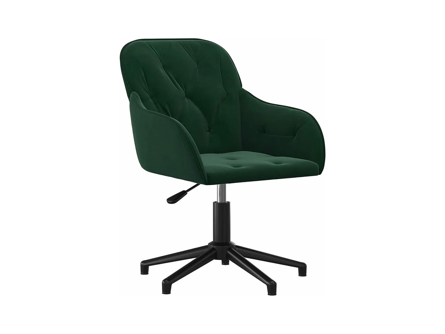 Chaise pivotante de bureau Vert foncé Velours