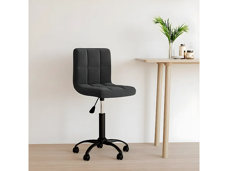 Chaise pivotante de bureau Noir Velours