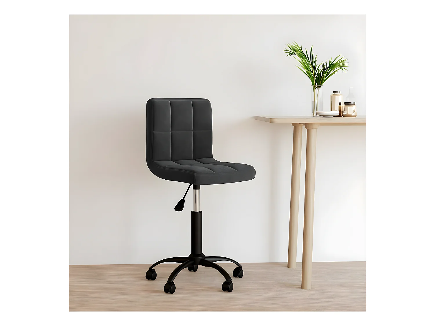 Chaise pivotante de bureau Noir Velours