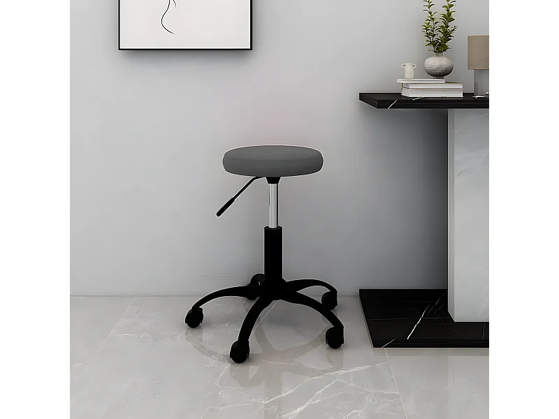 Chaise pivotante de bureau Gris foncé Velours