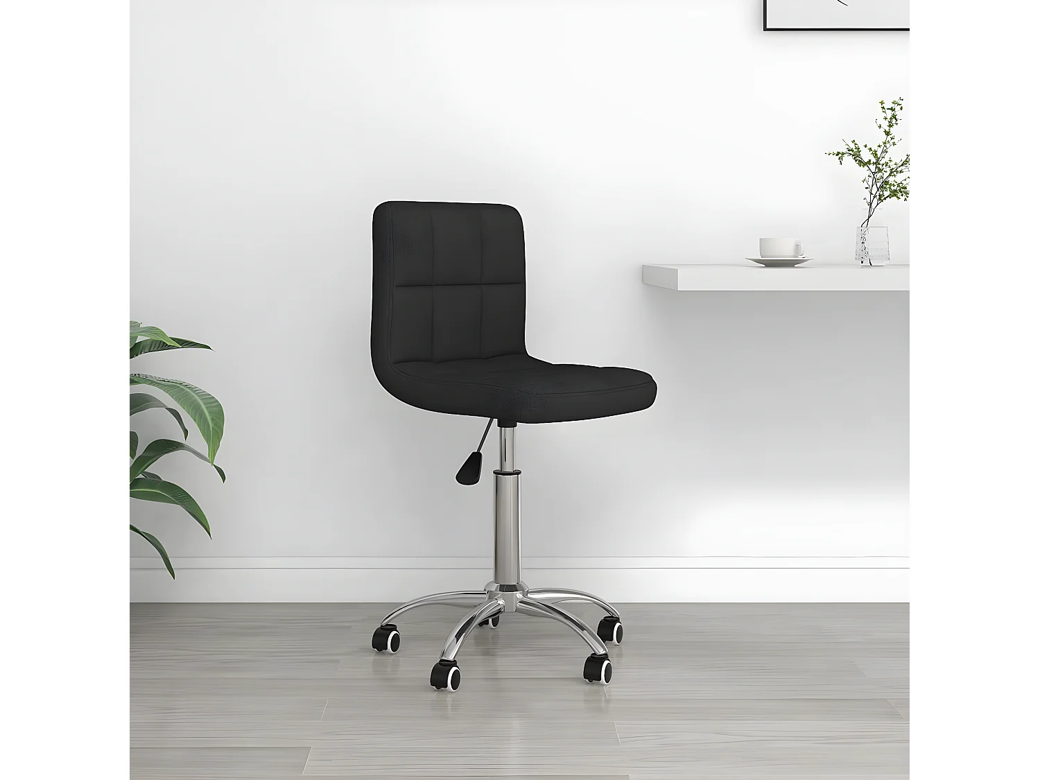 Kantoorstoel draaibaar stof zwart