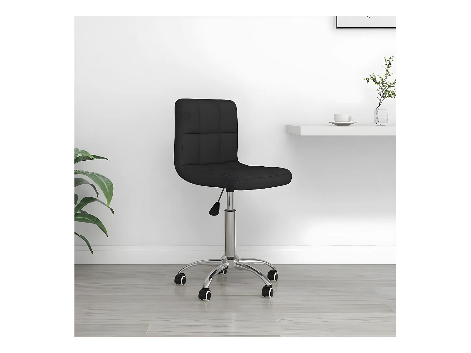 Chaise pivotante de bureau Noir Tissu