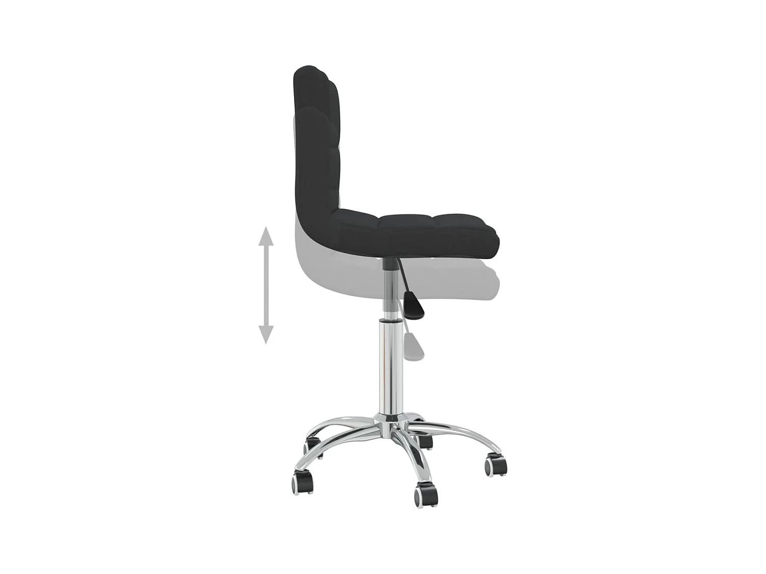 Chaise pivotante de bureau Noir Tissu