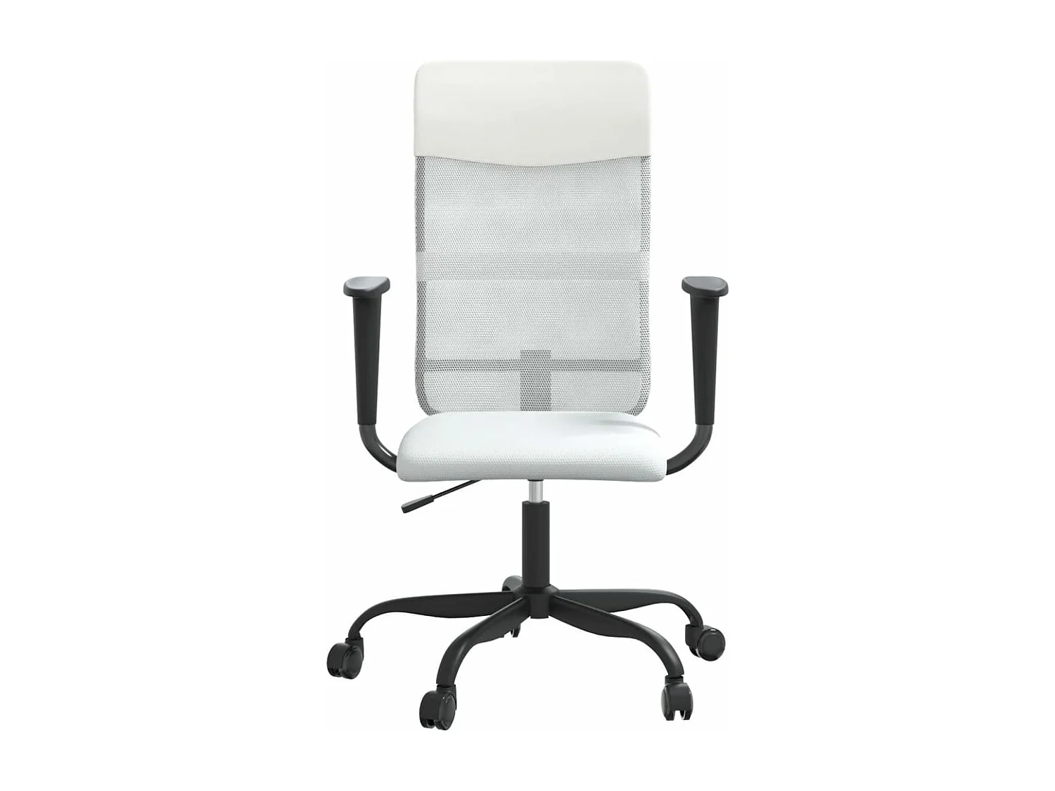 Kantoorstoel verstelbare hoogte mesh en kunstleer wit