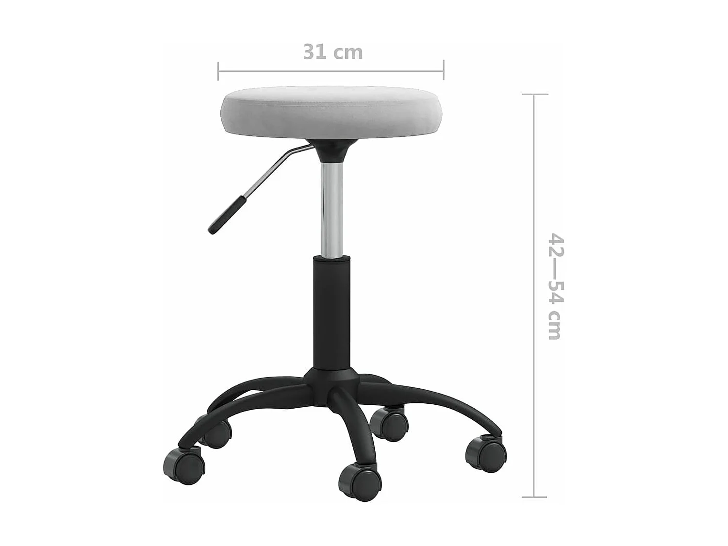 Chaise pivotante de bureau Gris clair Velours