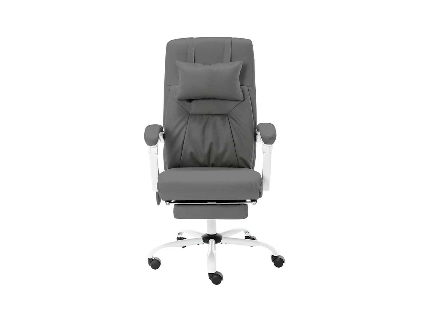 Cadeira escritório c/ função massagem couro artificial cinzento