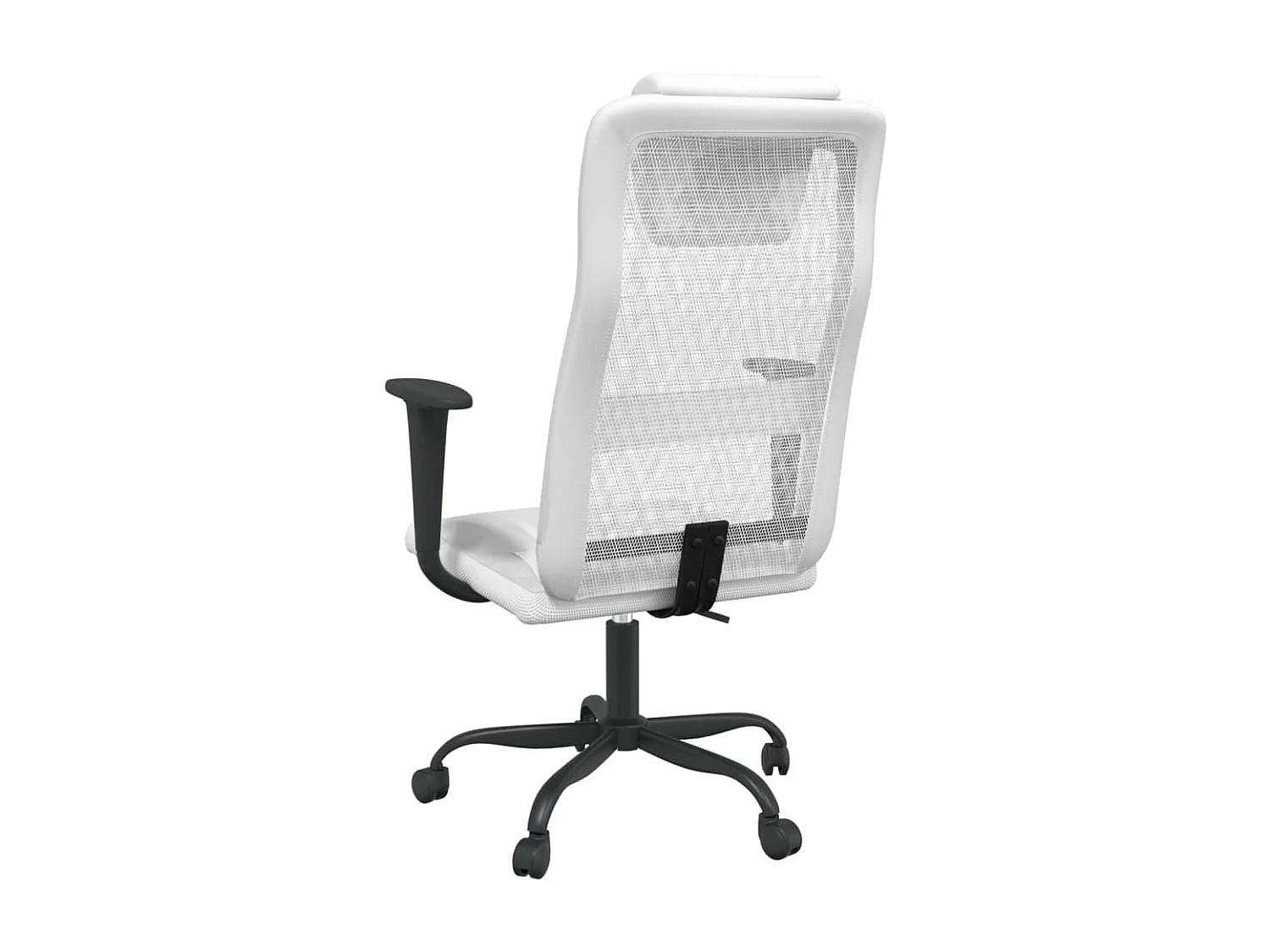 Cadeira de escritório tecido de malha e couro artificial branco
