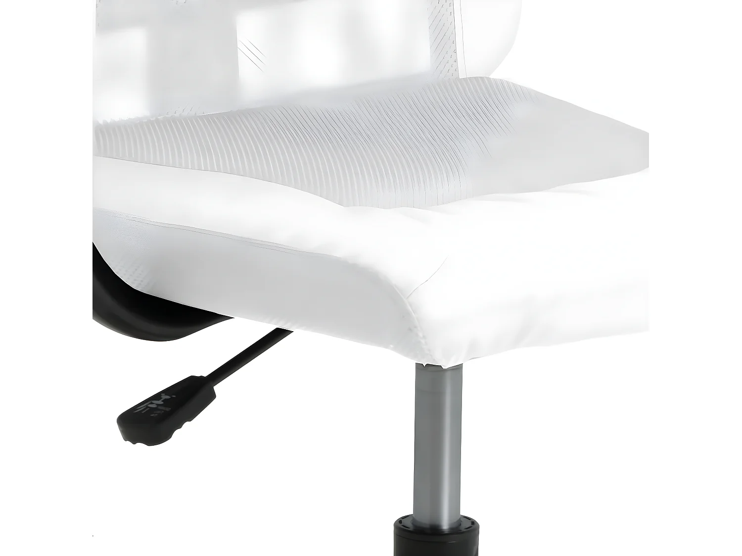 Cadeira de escritório tecido de malha e couro artificial branco