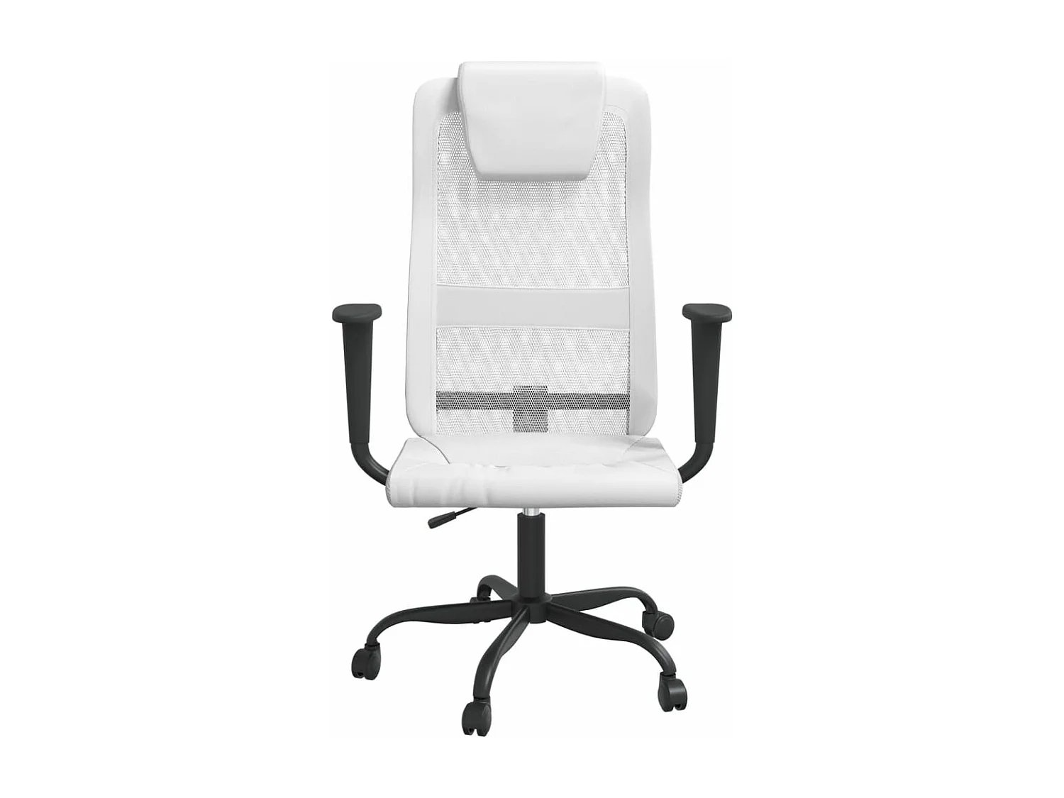 Kantoorstoel verstelbare hoogte mesh en kunstleer wit