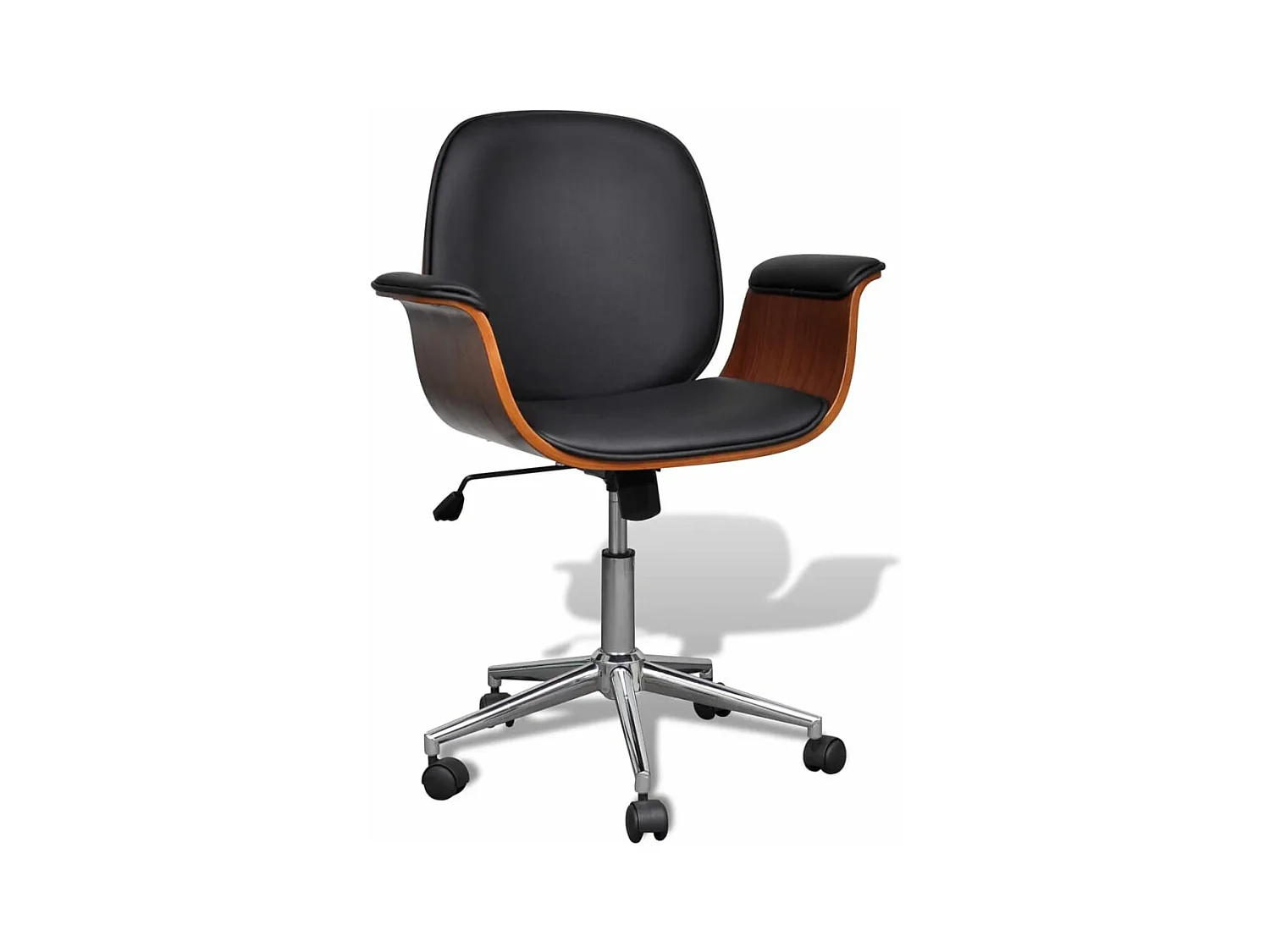 Chaise pivotante Bois courbé et similicuir