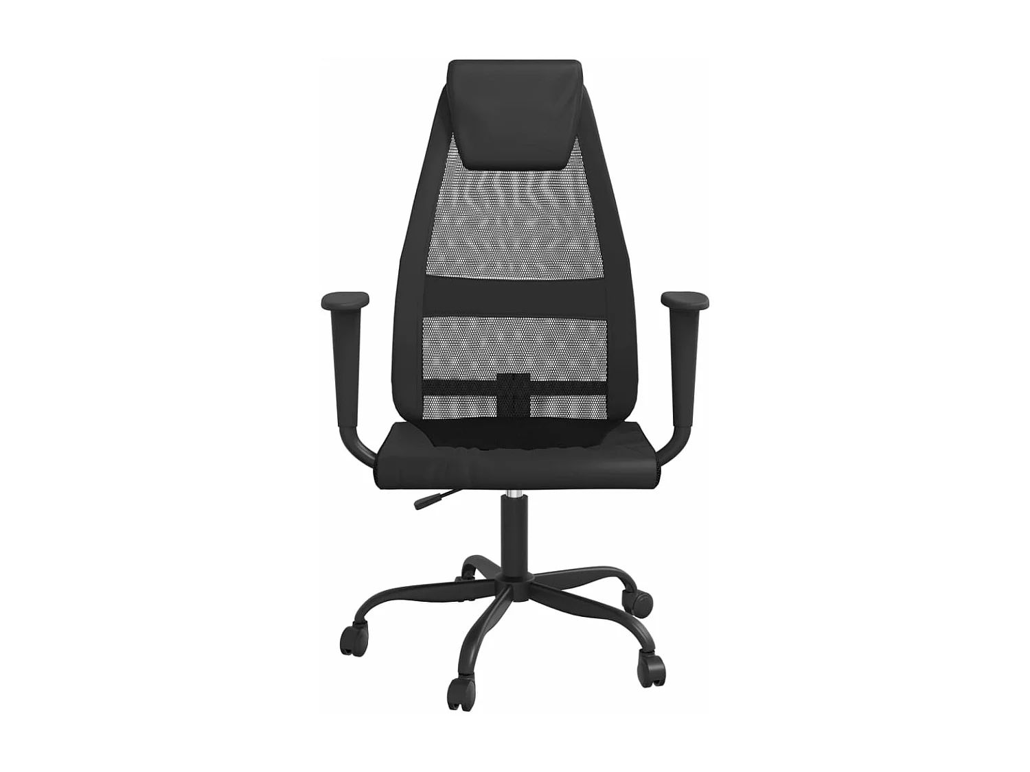 Silla de oficina tela de malla y cuero sintético negro