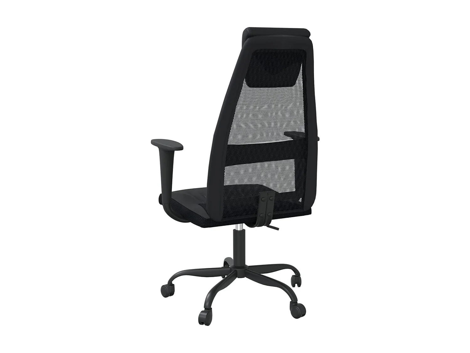 Silla de oficina tela de malla y cuero sintético negro