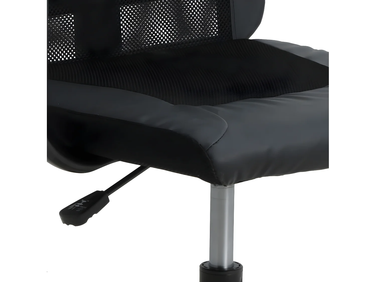 Silla de oficina tela de malla y cuero sintético negro