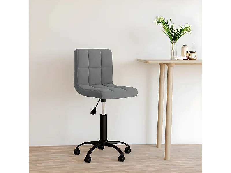 Cadeira de escritório giratória veludo cinzento-escuro