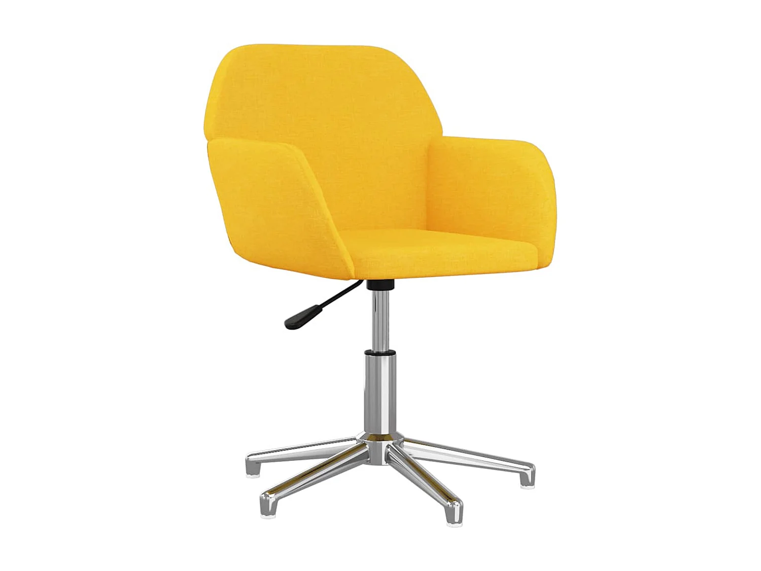 Chaise pivotante de bureau Jaune clair Tissu