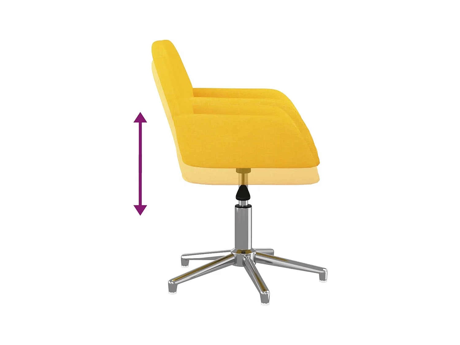 Chaise pivotante de bureau Jaune clair Tissu