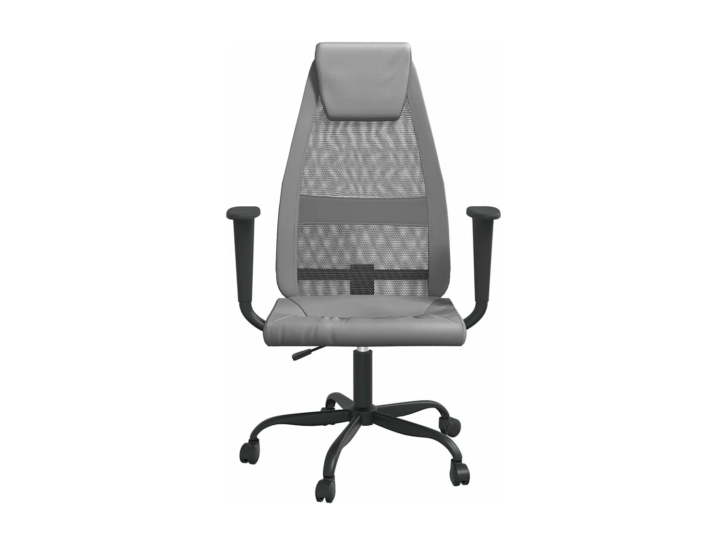 Kantoorstoel verstelbare hoogte mesh en kunstleer grijs