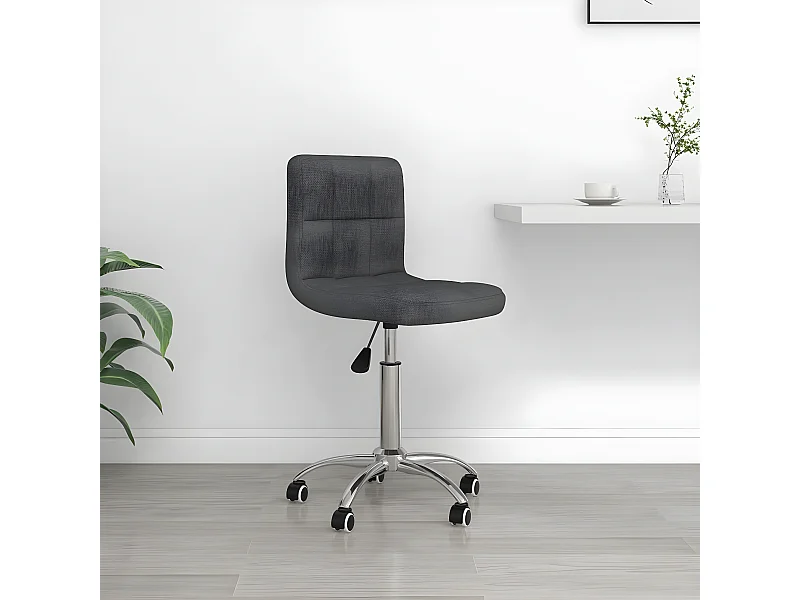 Chaise pivotante de bureau Gris foncé Tissu
