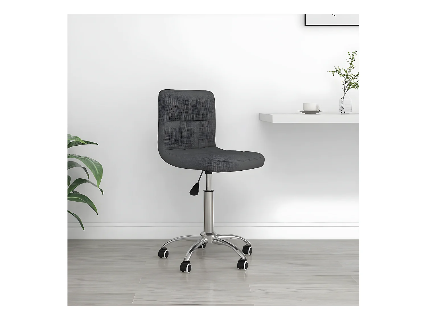 Chaise pivotante de bureau Gris foncé Tissu