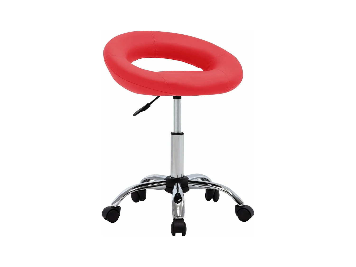 Cadeira de trabalho com rodas couro artificial vermelho