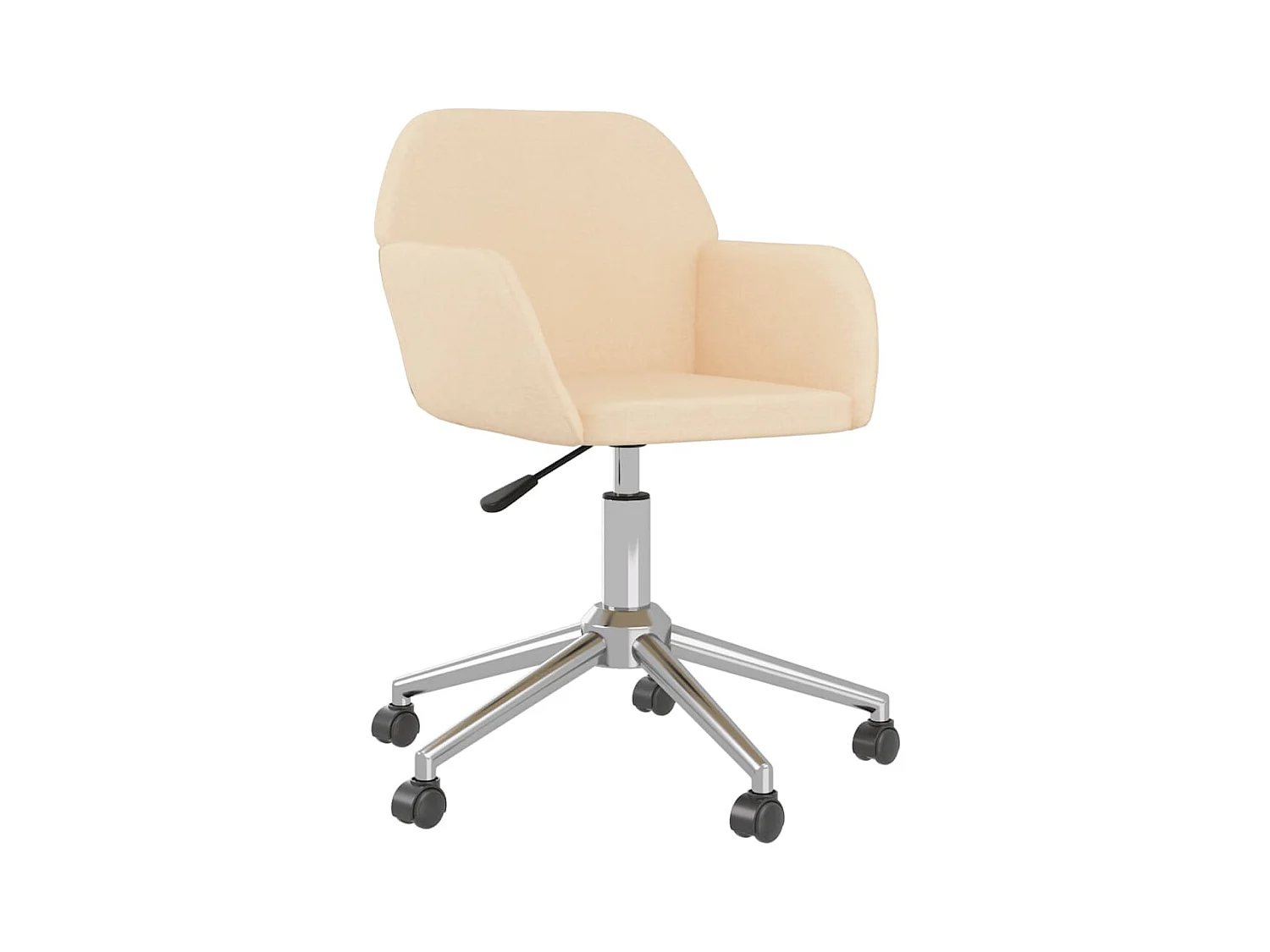 Chaise pivotante de bureau Crème Tissu