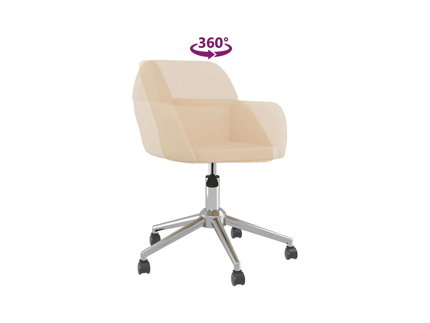 Chaise pivotante de bureau Crème Tissu