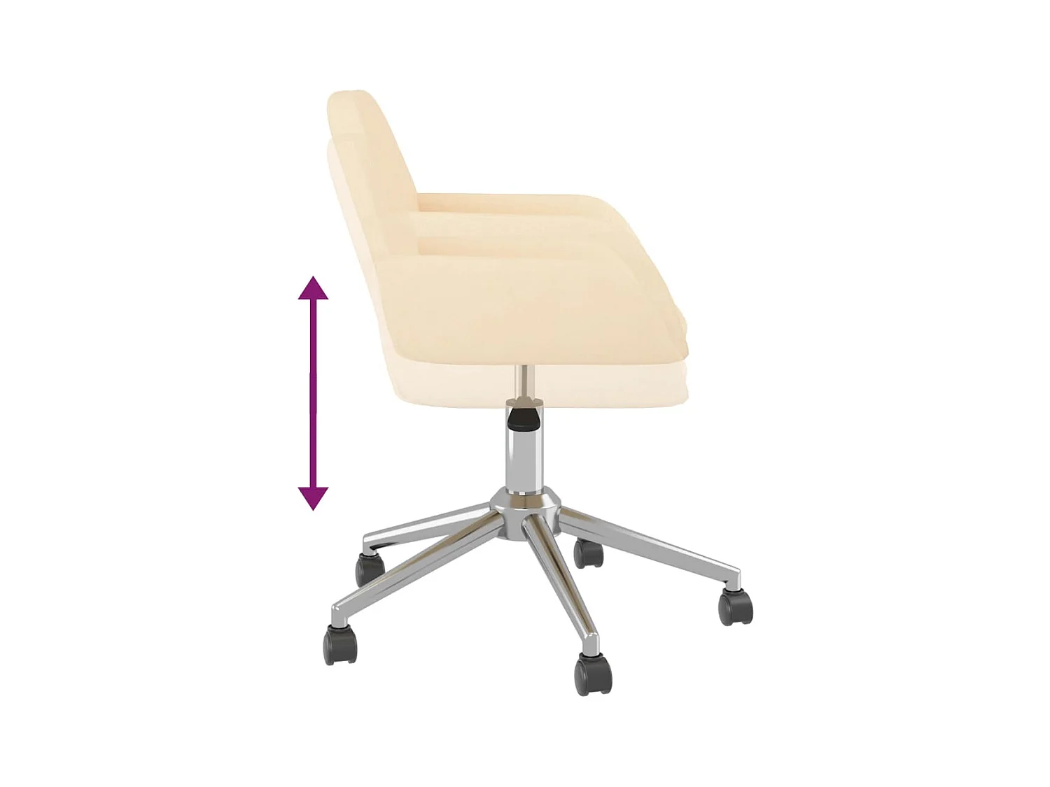 Chaise pivotante de bureau Crème Tissu