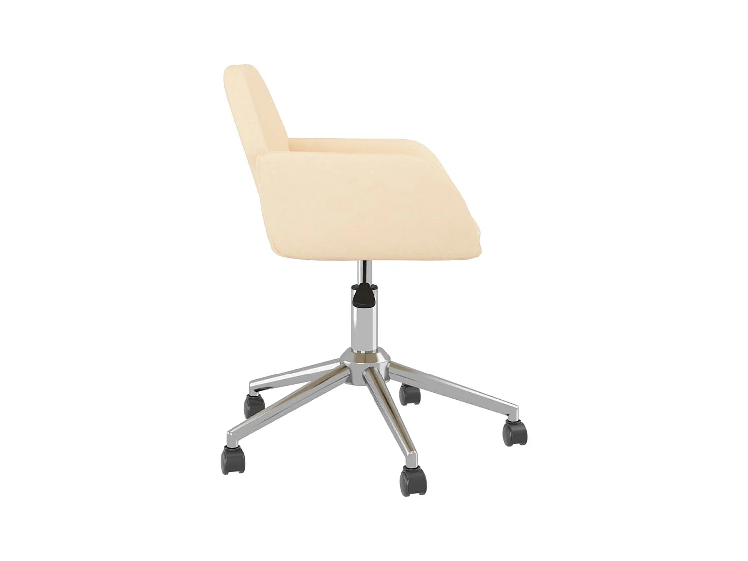 Chaise pivotante de bureau Crème Tissu