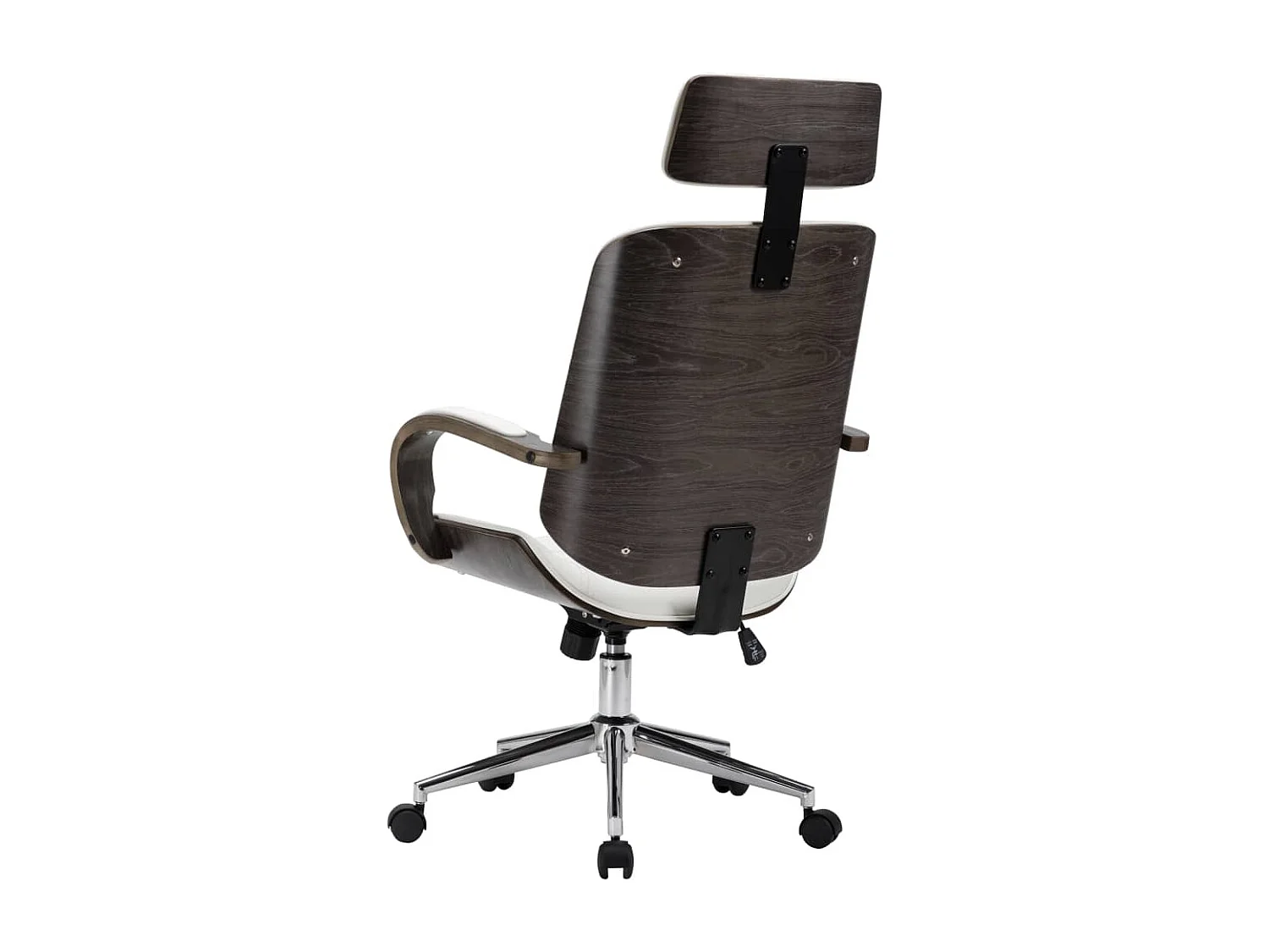 Silla oficina con reposacabezas cuero sintético madera blanco