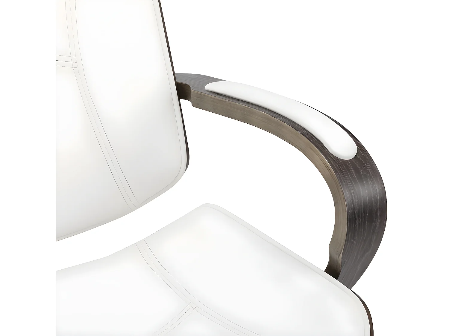Silla oficina con reposacabezas cuero sintético madera blanco