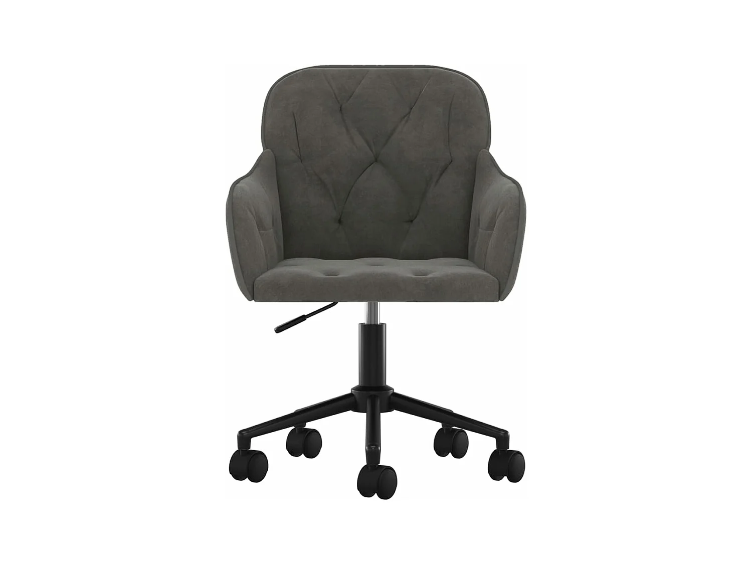 Chaise pivotante de bureau Gris foncé Velours