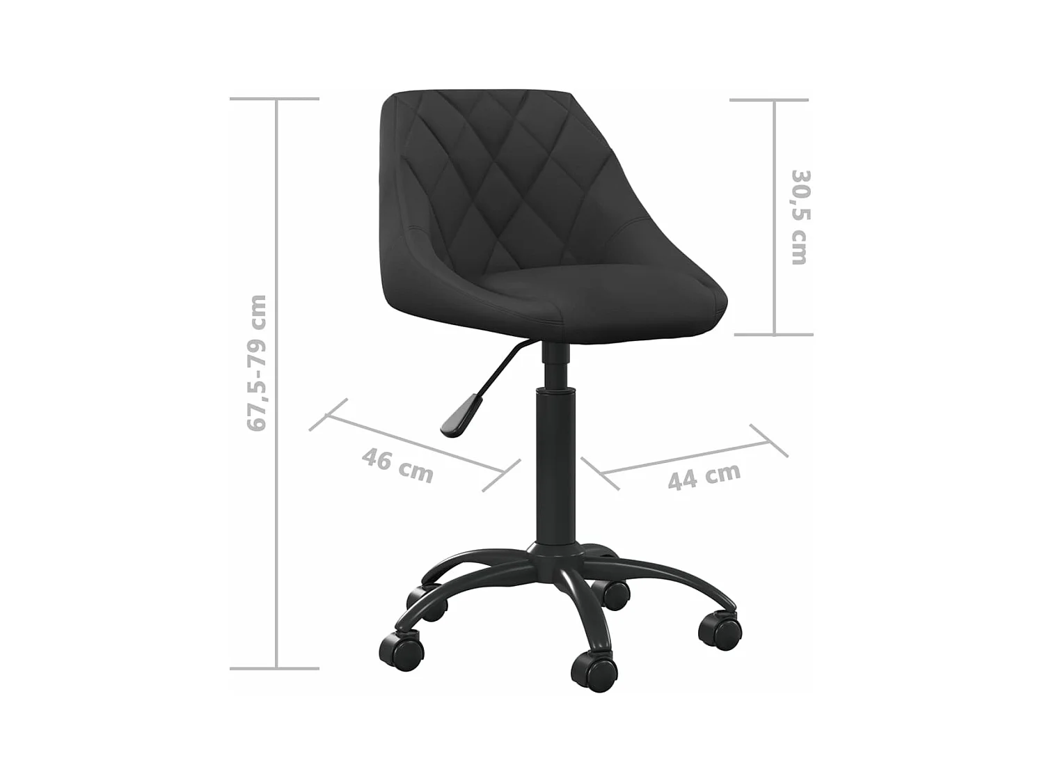 Silla de oficina de terciopelo negro