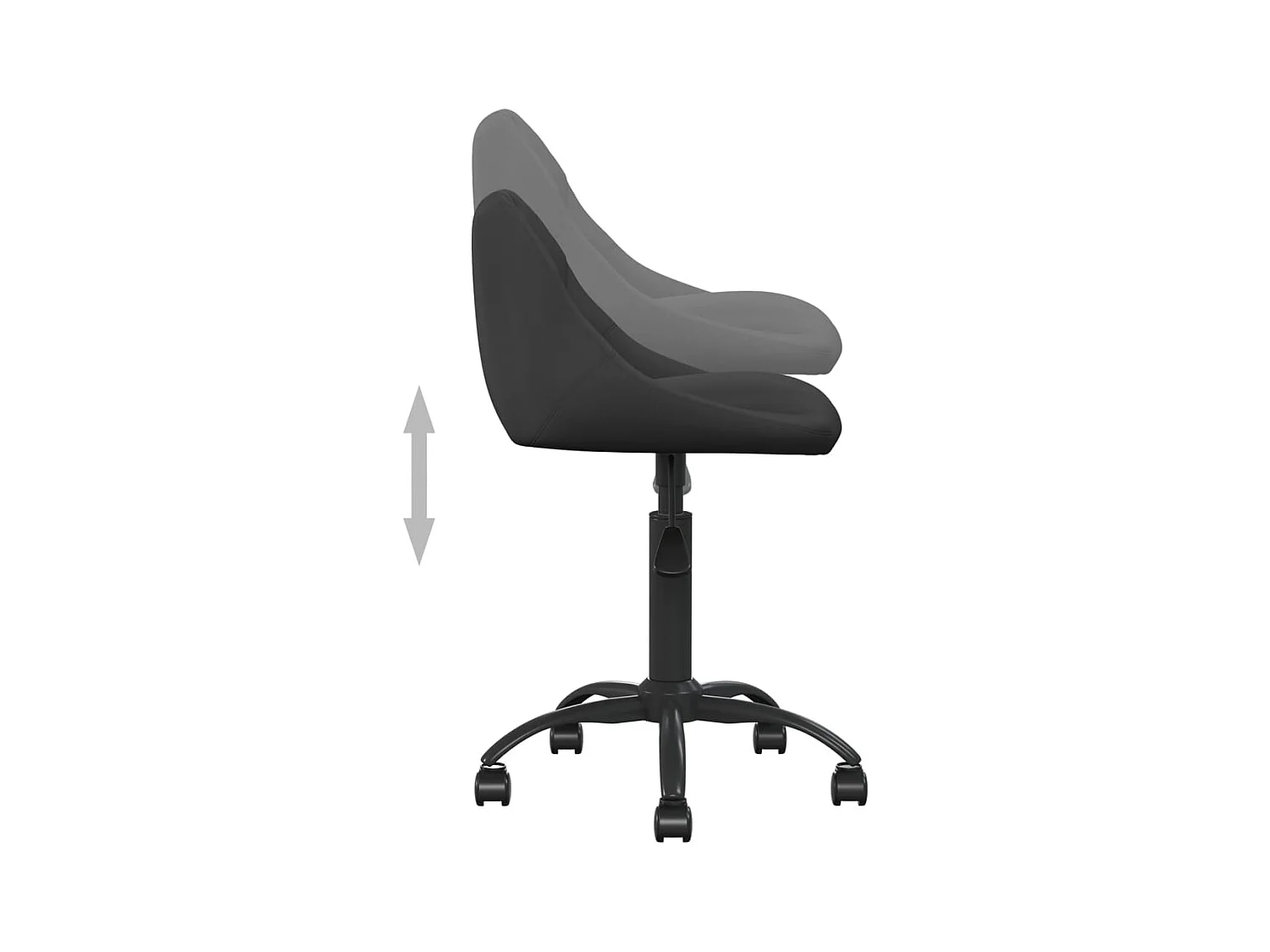 Silla de oficina de terciopelo negro