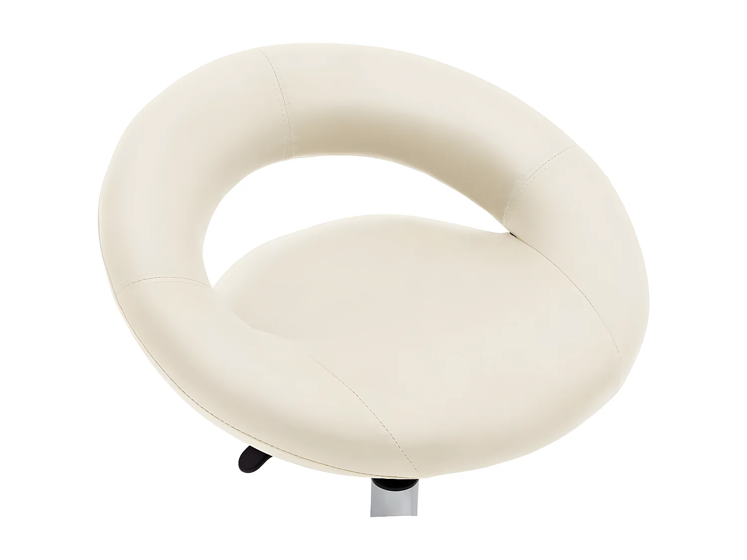 Chaise de travail roulante Crème Similicuir