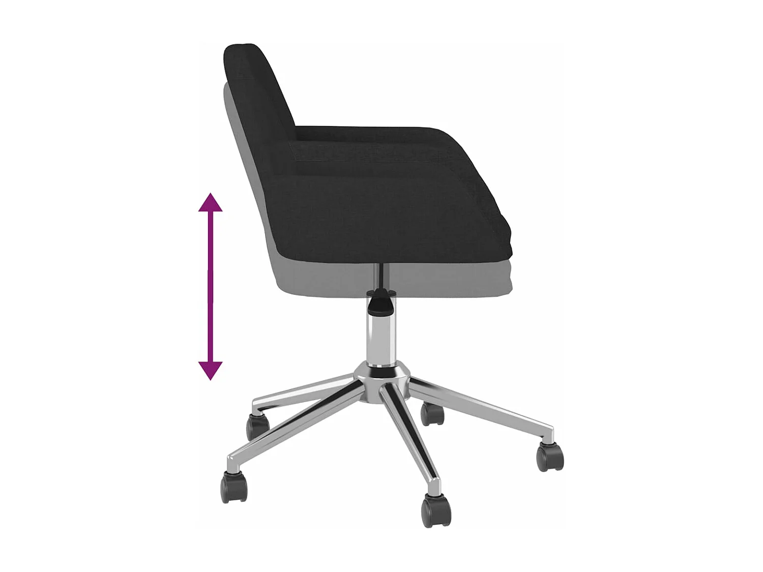 Chaise pivotante de bureau Noir Tissu