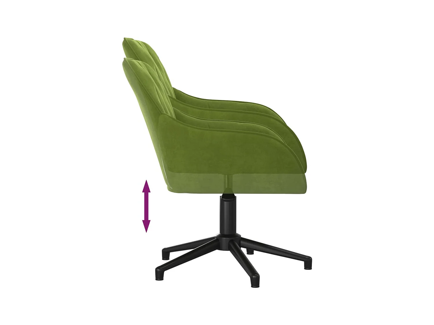 Chaise pivotante de bureau Vert clair Velours