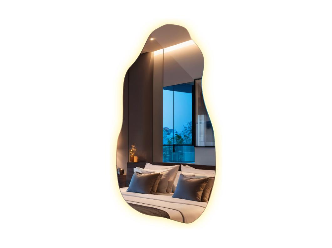 Miroir mural LED original unique premium pour maquillage et visage 45 cm x 90 cm - lumière chaude