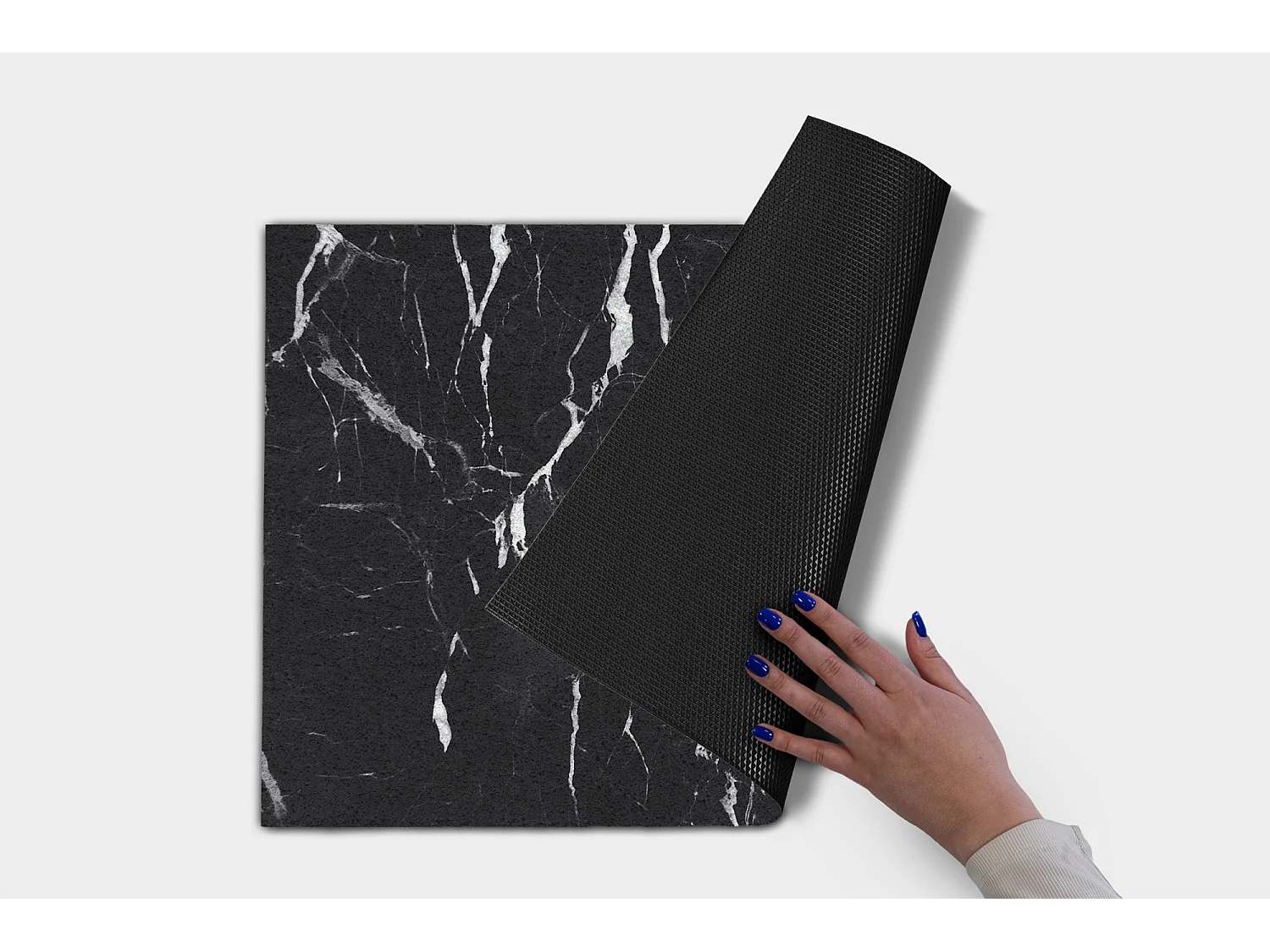 Luxuriöse Fußmatte für den Innenbereich – weich und elegant – 60 x 40 cm – schwarzer Marmor