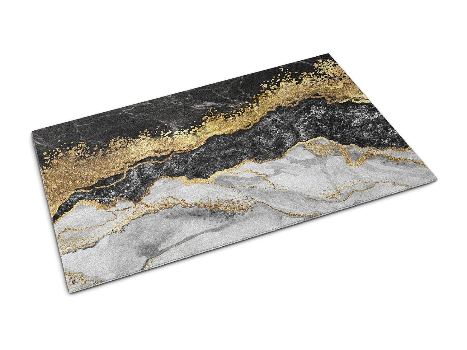 Paillasson d'intérieur moderne - Confortable et élégant - 60 x 40 cm - Marbre doré