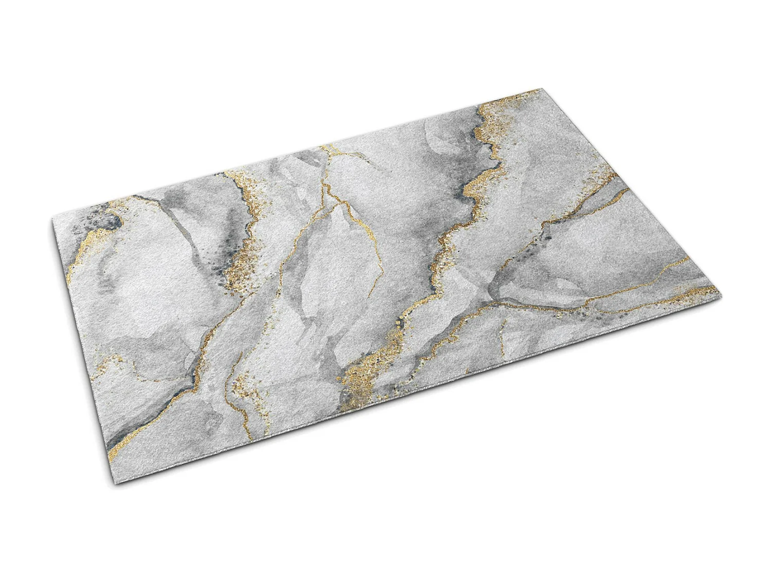Luxuriöse Fußmatte für den Innenbereich – weich und elegant – 60 x 40 cm – grauer Marmor