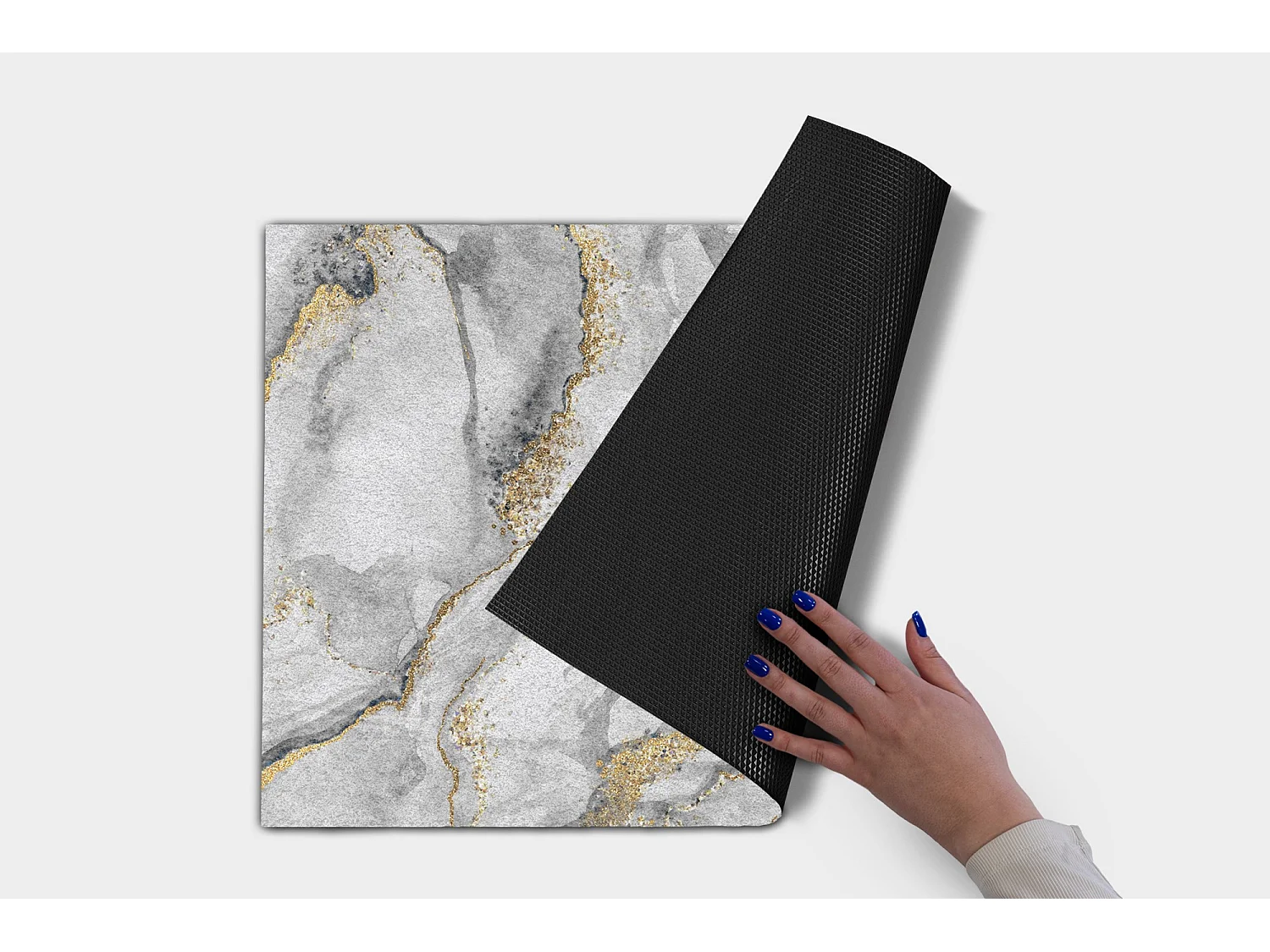 Luxuriöse Fußmatte für den Innenbereich – weich und elegant – 60 x 40 cm – grauer Marmor