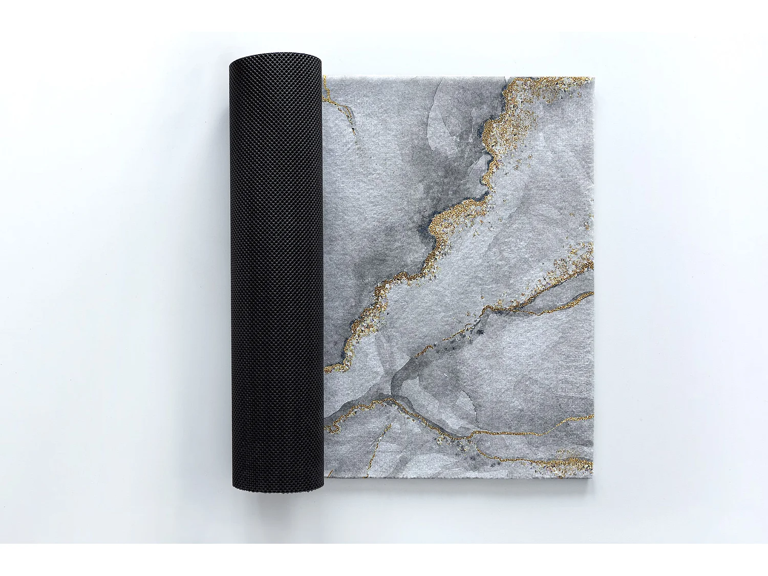 Luxuriöse Fußmatte für den Innenbereich – weich und elegant – 60 x 40 cm – grauer Marmor