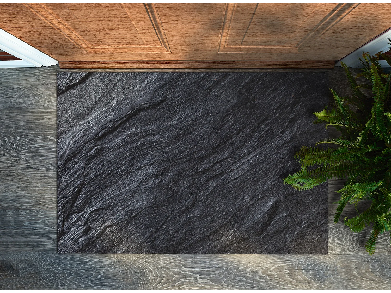 Luxuriöse Fußmatte für den Innenbereich – weich und elegant – 90 x 60 cm – Vulkanstein