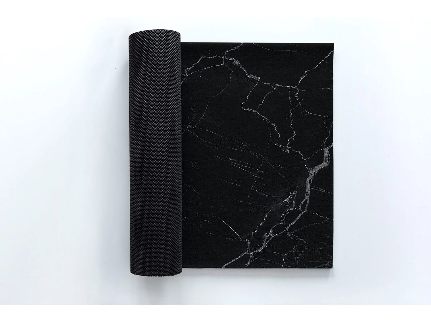 Weiche Fußmatte für den Innenbereich – modernes Design 90 x 60 cm – schwarzer Marmor