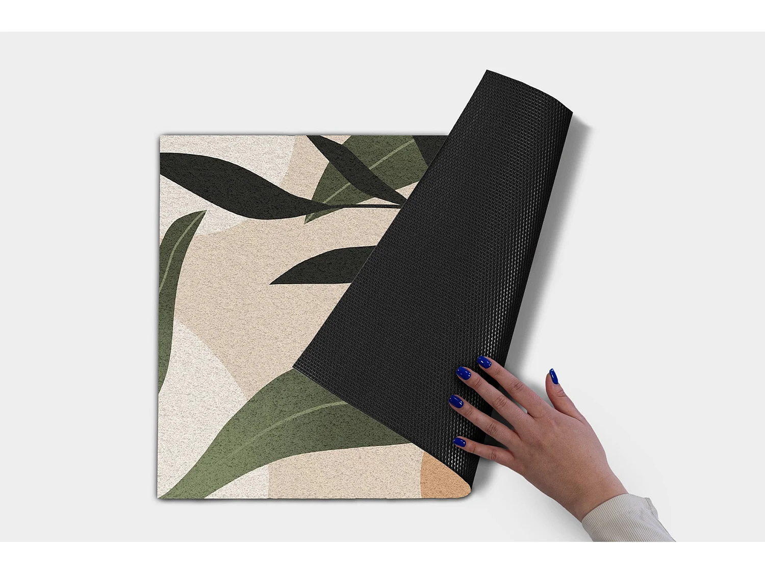 Moderne Fußmatte für den Innenbereich – bequem und stilvoll – 90 x 60 cm – tropische Abstraktion